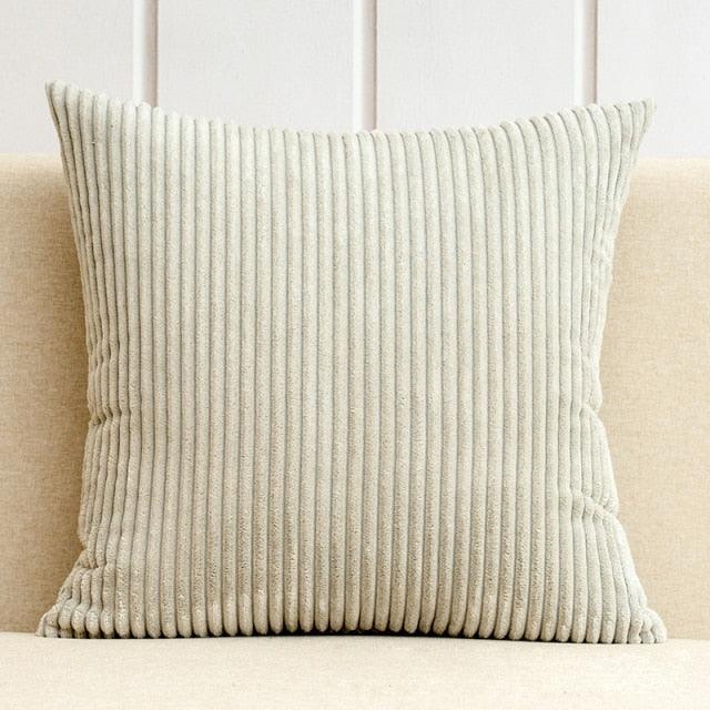 1Pcs Beautiful Color Corduroy Pillow Case Decorative Sofa Cushion Cover Solid Color Corduroy Cushion Cover With Stripe Pattern Home Decor Charming 21 Colors
