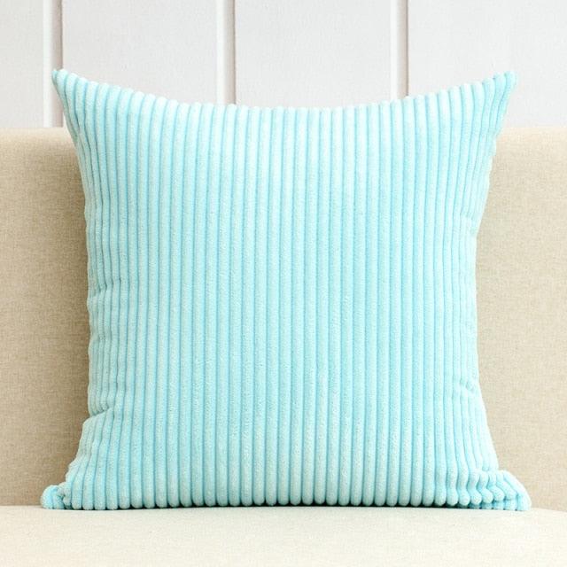 1Pcs Beautiful Color Corduroy Pillow Case Decorative Sofa Cushion Cover Solid Color Corduroy Cushion Cover With Stripe Pattern Home Decor Charming 21 Colors