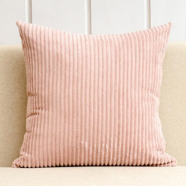 1Pcs Beautiful Color Corduroy Pillow Case Decorative Sofa Cushion Cover Solid Color Corduroy Cushion Cover With Stripe Pattern Home Decor Charming 21 Colors