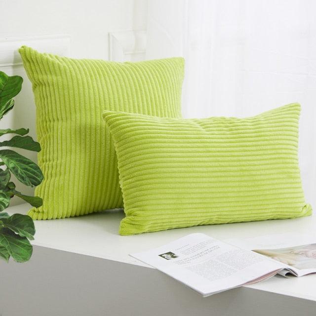 1Pcs Beautiful Color Corduroy Pillow Case Decorative Sofa Cushion Cover Solid Color Corduroy Cushion Cover With Stripe Pattern Home Decor Charming 21 Colors