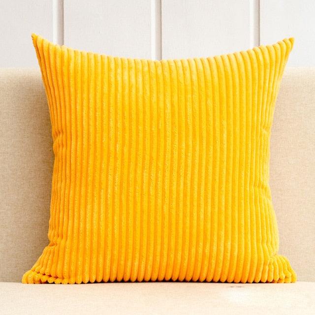 1Pcs Beautiful Color Corduroy Pillow Case Decorative Sofa Cushion Cover Solid Color Corduroy Cushion Cover With Stripe Pattern Home Decor Charming 21 Colors