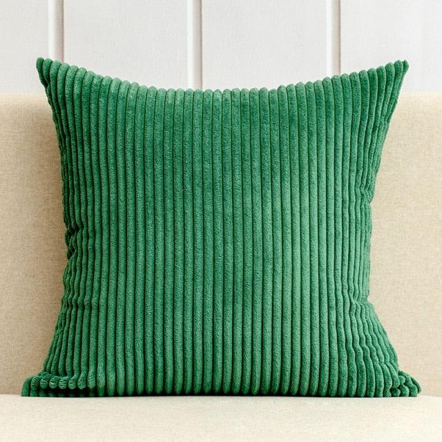 1Pcs Beautiful Color Corduroy Pillow Case Decorative Sofa Cushion Cover Solid Color Corduroy Cushion Cover With Stripe Pattern Home Decor Charming 21 Colors