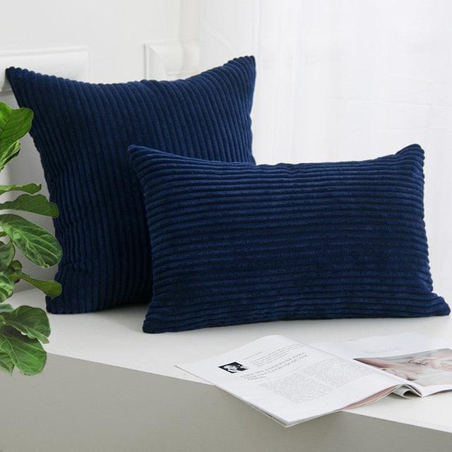 1Pcs Beautiful Color Corduroy Pillow Case Decorative Sofa Cushion Cover Solid Color Corduroy Cushion Cover With Stripe Pattern Home Decor Charming 21 Colors