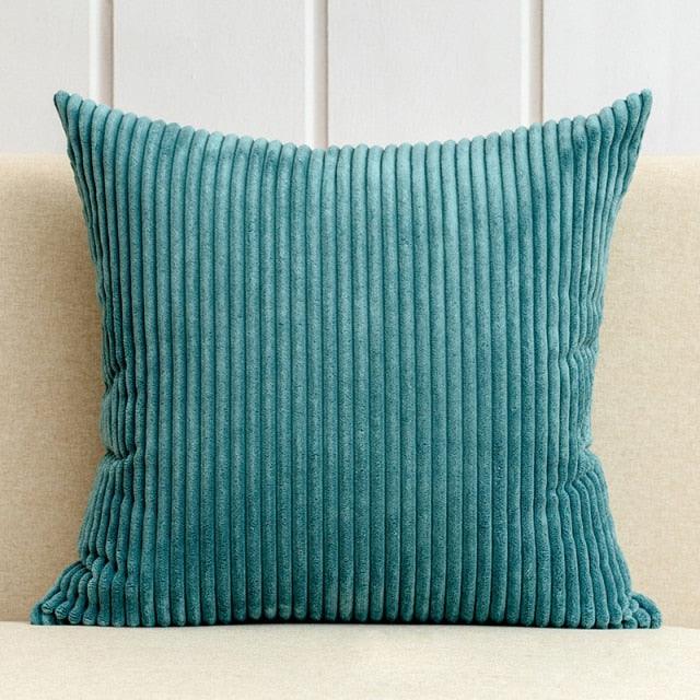 1Pcs Beautiful Color Corduroy Pillow Case Decorative Sofa Cushion Cover Solid Color Corduroy Cushion Cover With Stripe Pattern Home Decor Charming 21 Colors