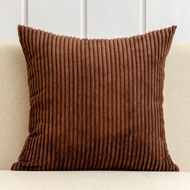1Pcs Beautiful Color Corduroy Pillow Case Decorative Sofa Cushion Cover Solid Color Corduroy Cushion Cover With Stripe Pattern Home Decor Charming 21 Colors