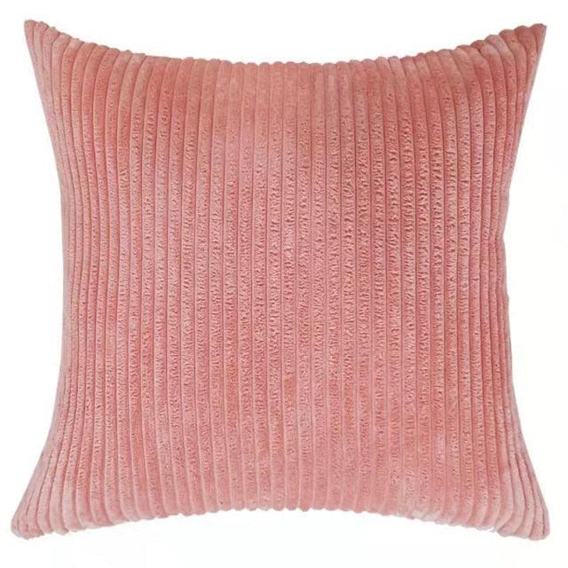 1Pcs Beautiful Color Corduroy Pillow Case Decorative Sofa Cushion Cover Solid Color Corduroy Cushion Cover With Stripe Pattern Home Decor Charming 21 Colors
