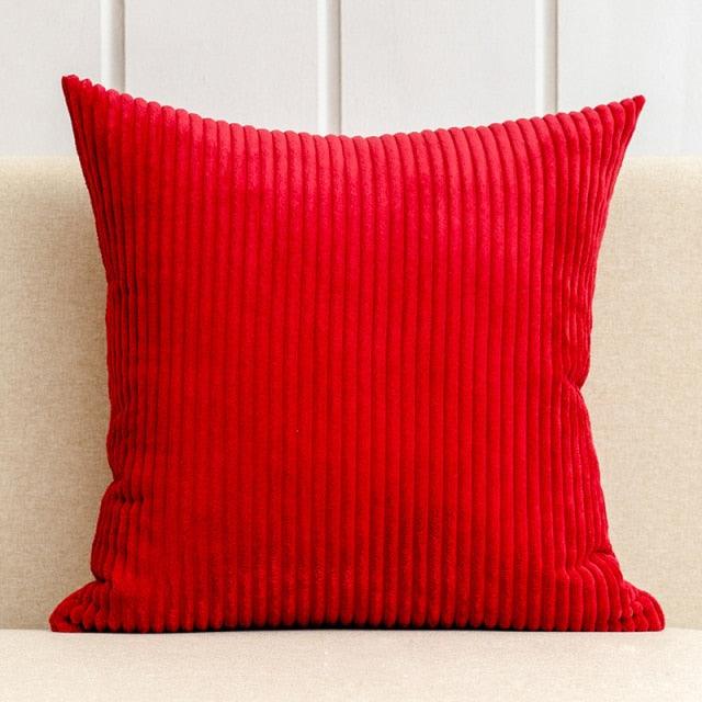 1Pcs Beautiful Color Corduroy Pillow Case Decorative Sofa Cushion Cover Solid Color Corduroy Cushion Cover With Stripe Pattern Home Decor Charming 21 Colors