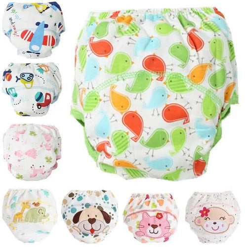 1Pcs Cute Baby Diapers Reusable Nappies Cloth Diaper Washable Cotton Training Pants Panties