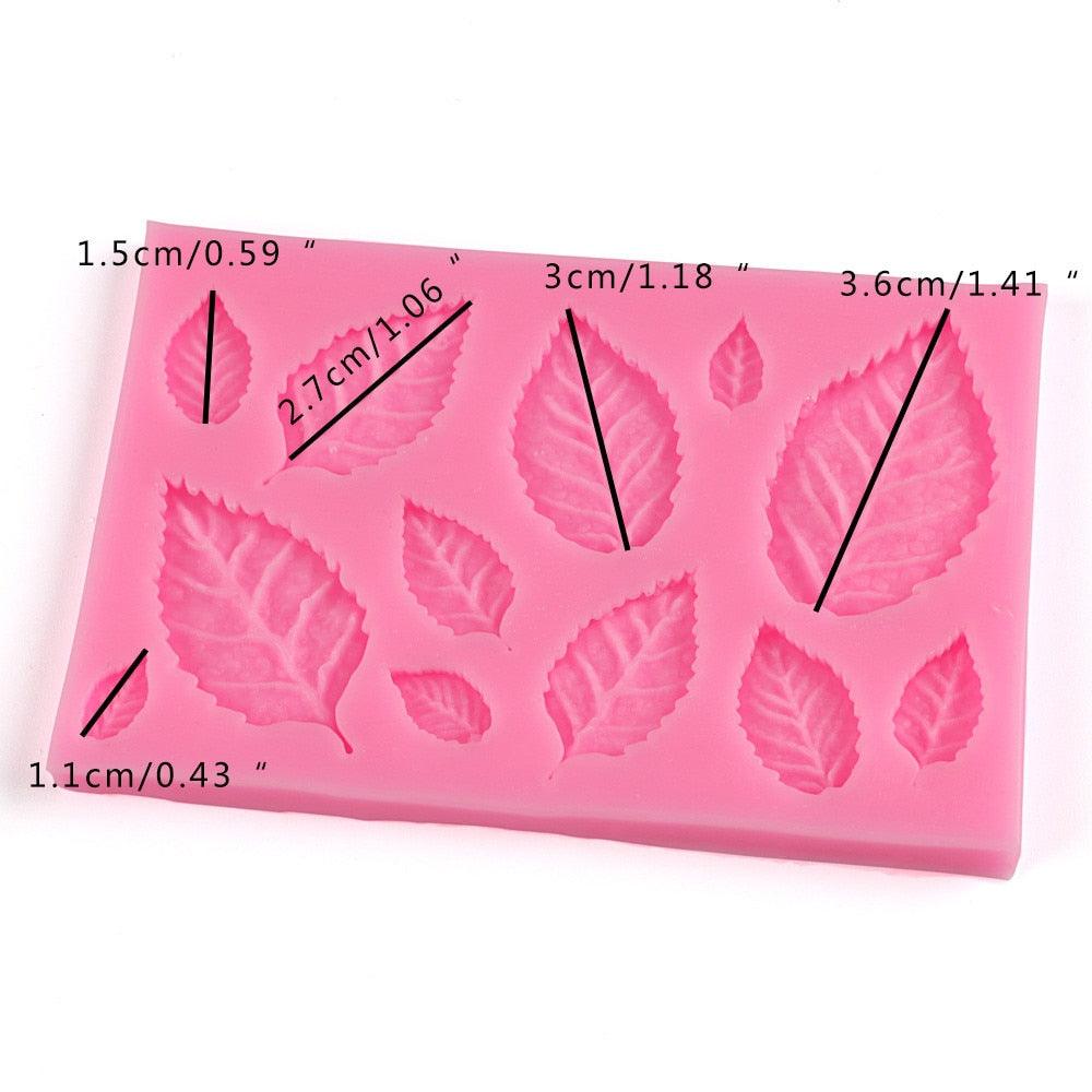 1Pcs Rose Flowers Leaves Silicone Mold Cake Form Chocolate Mold Soap Mold Wedding Cake Decorating Tools Assorted Leaf Mold 3D Leaf Silicone Mold For Chocolate Candy Sugar Craft Cake Decoration Cupcake