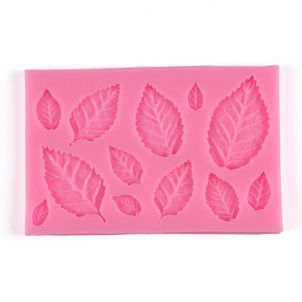 1Pcs Rose Flowers Leaves Silicone Mold Cake Form Chocolate Mold Soap Mold Wedding Cake Decorating Tools Assorted Leaf Mold 3D Leaf Silicone Mold For Chocolate Candy Sugar Craft Cake Decoration Cupcake
