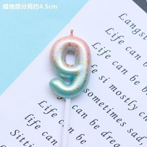 1pcs Starry Sky Candles Birthday Cake Decoration Gradient Party Cake Decor Candles Happy Birthday Number Candles for Cake Topper Decoration for Party