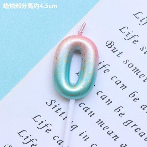 1pcs Starry Sky Candles Birthday Cake Decoration Gradient Party Cake Decor Candles Happy Birthday Number Candles for Cake Topper Decoration for Party