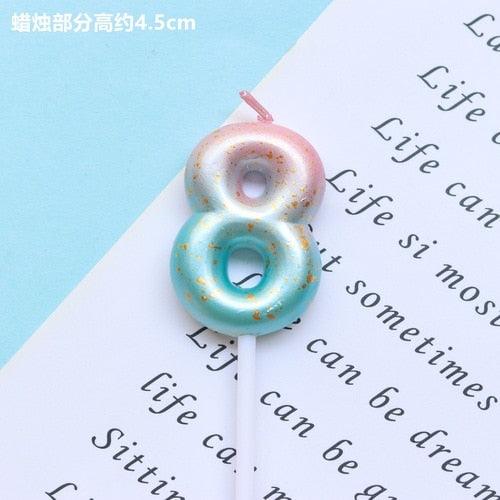 1pcs Starry Sky Candles Birthday Cake Decoration Gradient Party Cake Decor Candles Happy Birthday Number Candles for Cake Topper Decoration for Party