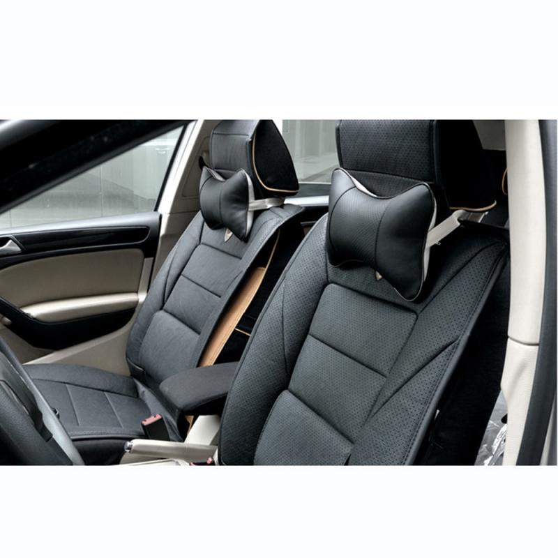 1pcs Universal Car Neck Pillows PVC Leather Breathable Mesh Auto Car Neck Rest Headrest Cushion  Headrest Pillow Pillow Neck Pillows Both Side Pu Leather Pack Headrest Fit for Most Cars Filled Fiber Universal Car Pillow Car Interior Accessories