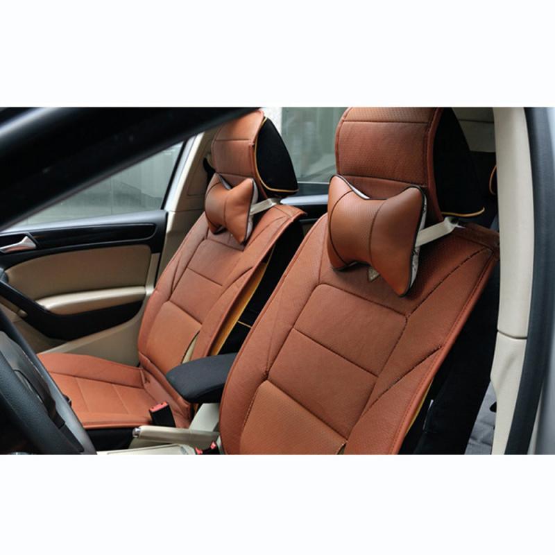 1pcs Universal Car Neck Pillows PVC Leather Breathable Mesh Auto Car Neck Rest Headrest Cushion  Headrest Pillow Pillow Neck Pillows Both Side Pu Leather Pack Headrest Fit for Most Cars Filled Fiber Universal Car Pillow Car Interior Accessories