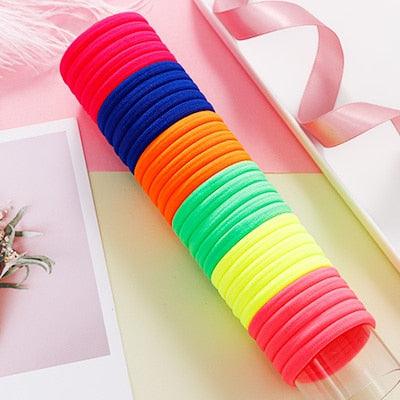 1Set 4cm Girls Cute Colorful Elastic Hair Bands Children Lovely Ponytail Holder Scrunchies Hair Ties Headbands Fashion Hairgrips Accessories For Party