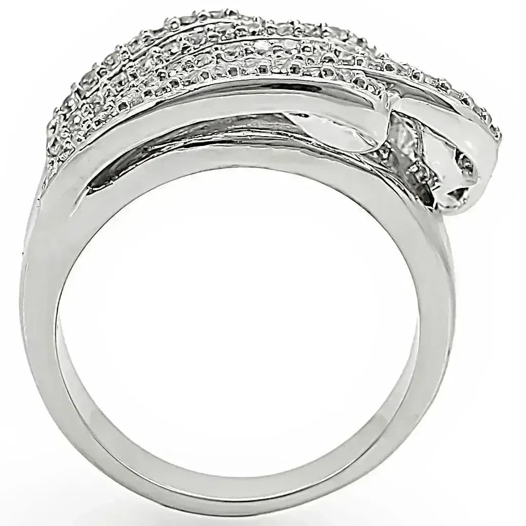 1W018 Rhodium Brass Ring – AAA CZ Stone (9.20g) | Hypoallergenic