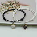 2 pcs Set Couple Trendy Bracelet For Friend Lock Key Design Black Color Rope Couple Bracelets For Women Men Attraction Matching Bracelet Gifts For Boyfriend Girlfriend Best Friend Eternal Love Charms Adjustable Jewelry