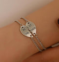 2 Pcs/Set Fashion Best Friends Charm Bracelets For Women Girls Heart Friendship Forever Jewelry Bracelets For Women Cute Jewelry Love Sister Best Friend Charm Bracelet For Girls Best Gifts For Friends