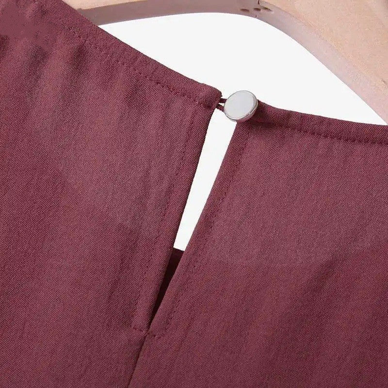 2-Piece Ice Silk Crinkle Hi-Lo Top & Wide Leg Pants Set(MS421)