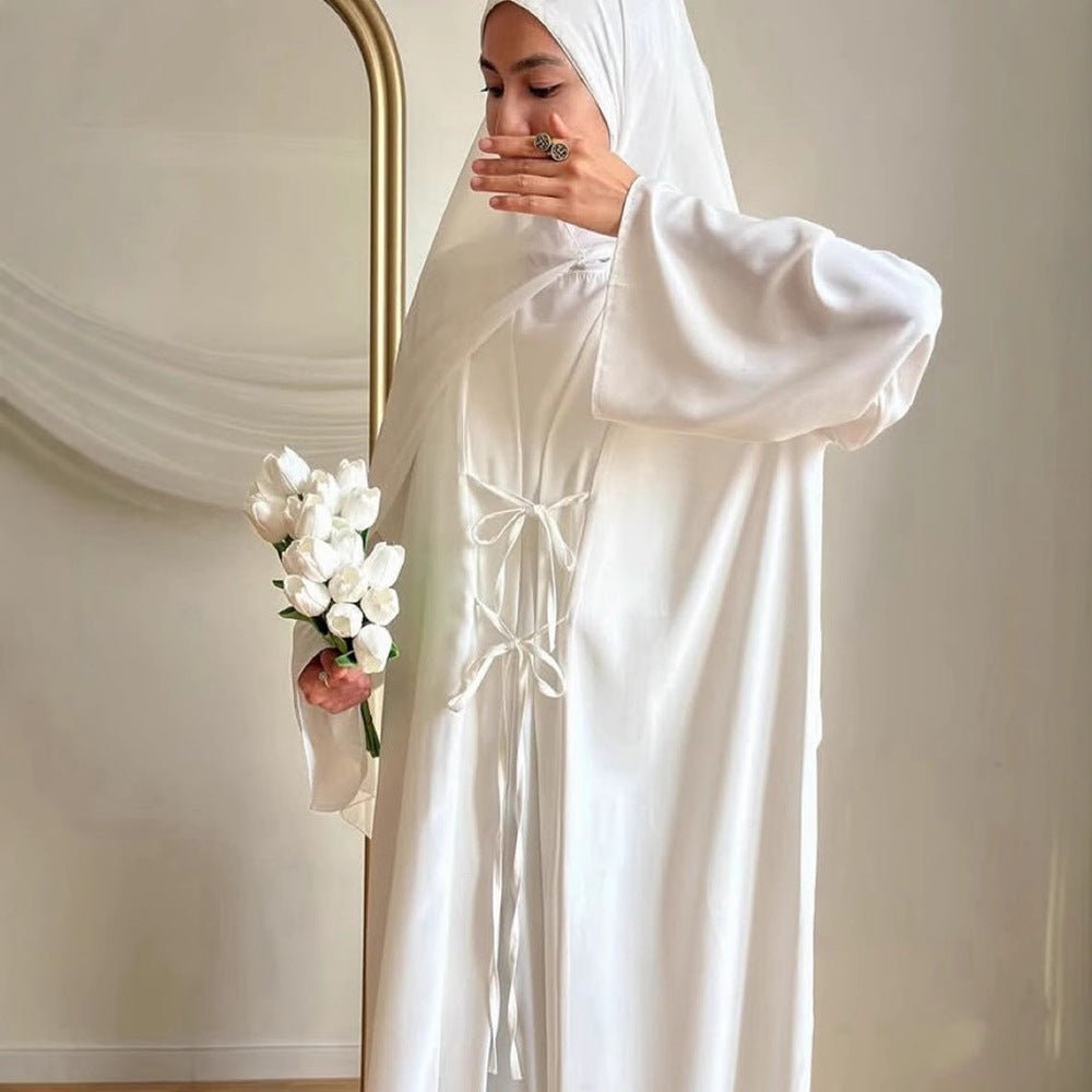2-Piece Satin Open Abaya Set(MOA317)