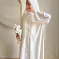 2-Piece Satin Open Abaya Set(MOA317)
