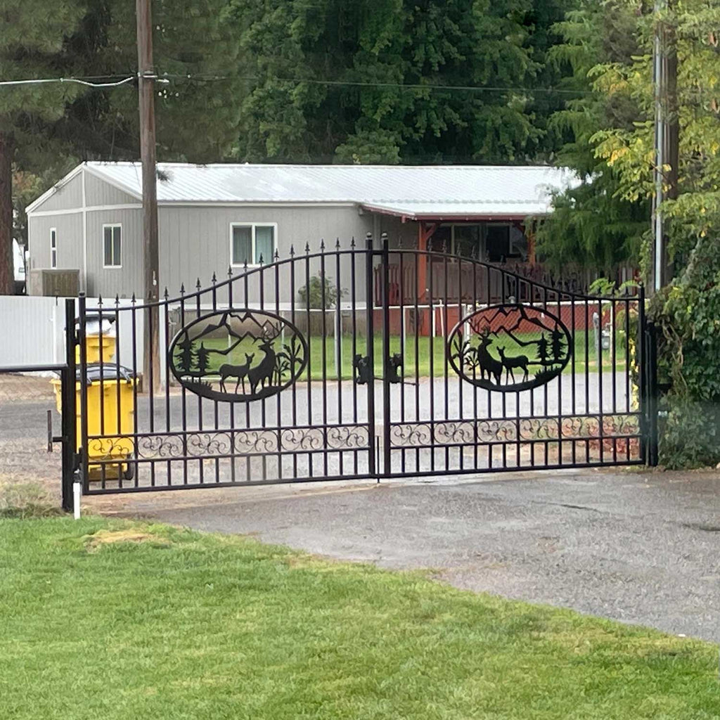 20x8 ft Steel Dual Swing Driveway Gate