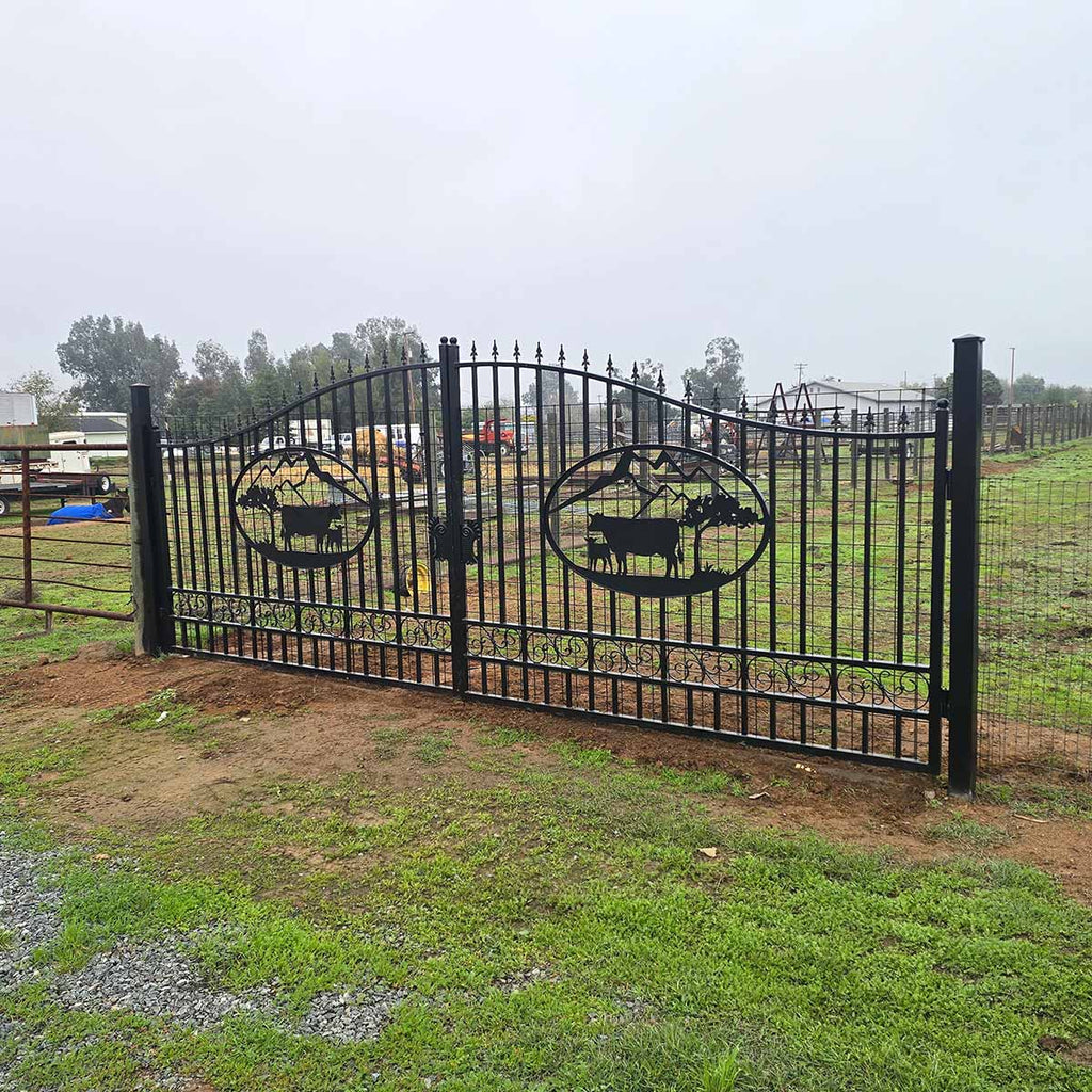 20x8 ft Steel Dual Swing Driveway Gate