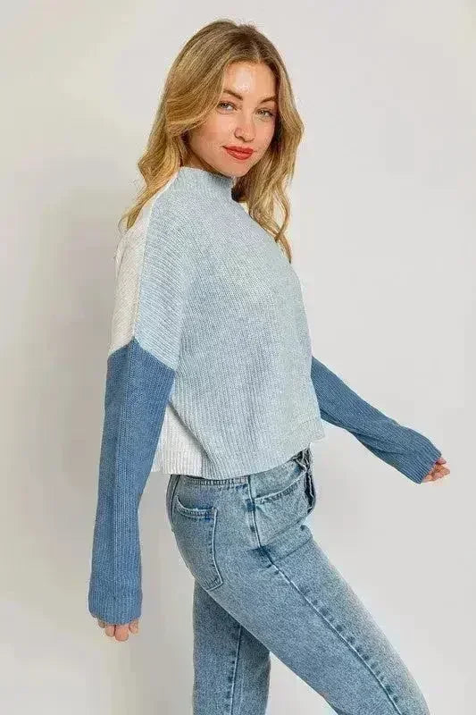 Color Block Oversize Sweater – Bold & Cozy Winter Knit