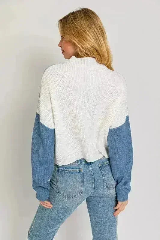 Color Block Oversize Sweater – Bold & Cozy Winter Knit