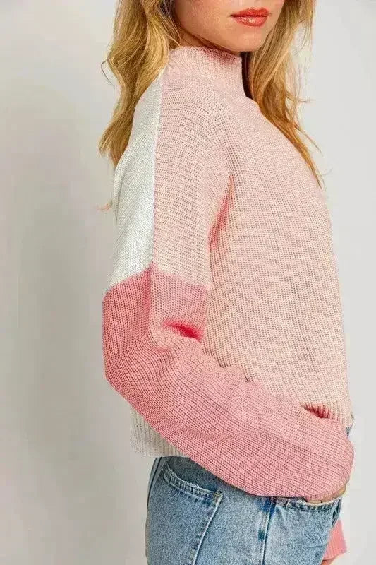 Color Block Oversize Sweater – Bold & Cozy Winter Knit
