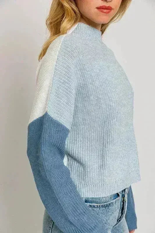 Color Block Oversize Sweater – Bold & Cozy Winter Knit