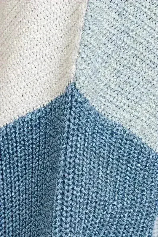 Color Block Oversize Sweater – Bold & Cozy Winter Knit
