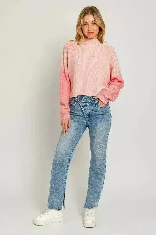 Color Block Oversize Sweater – Bold & Cozy Winter Knit