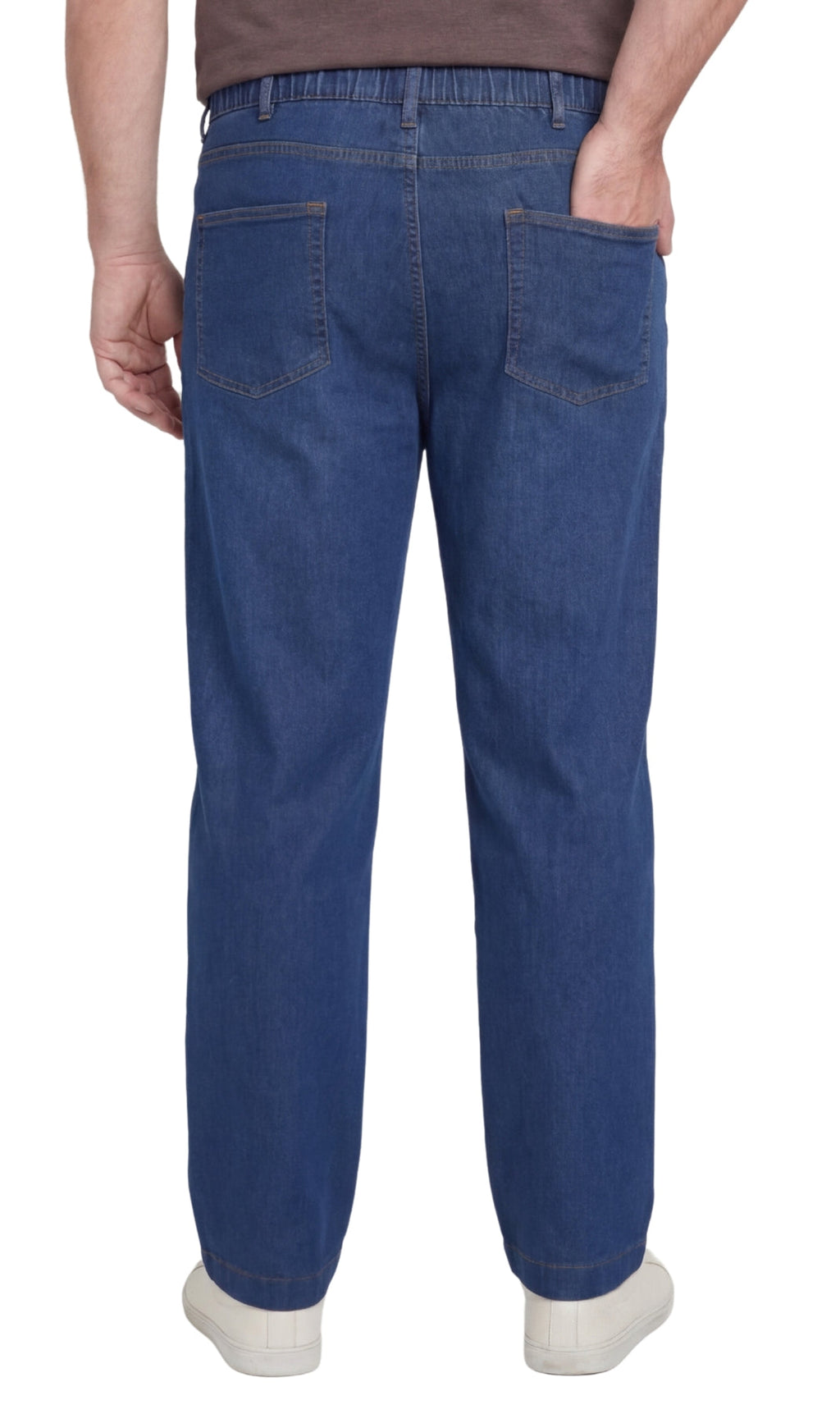 Men's Pull-On Denim and Twill Pants — Elastic Waist Easy Fit