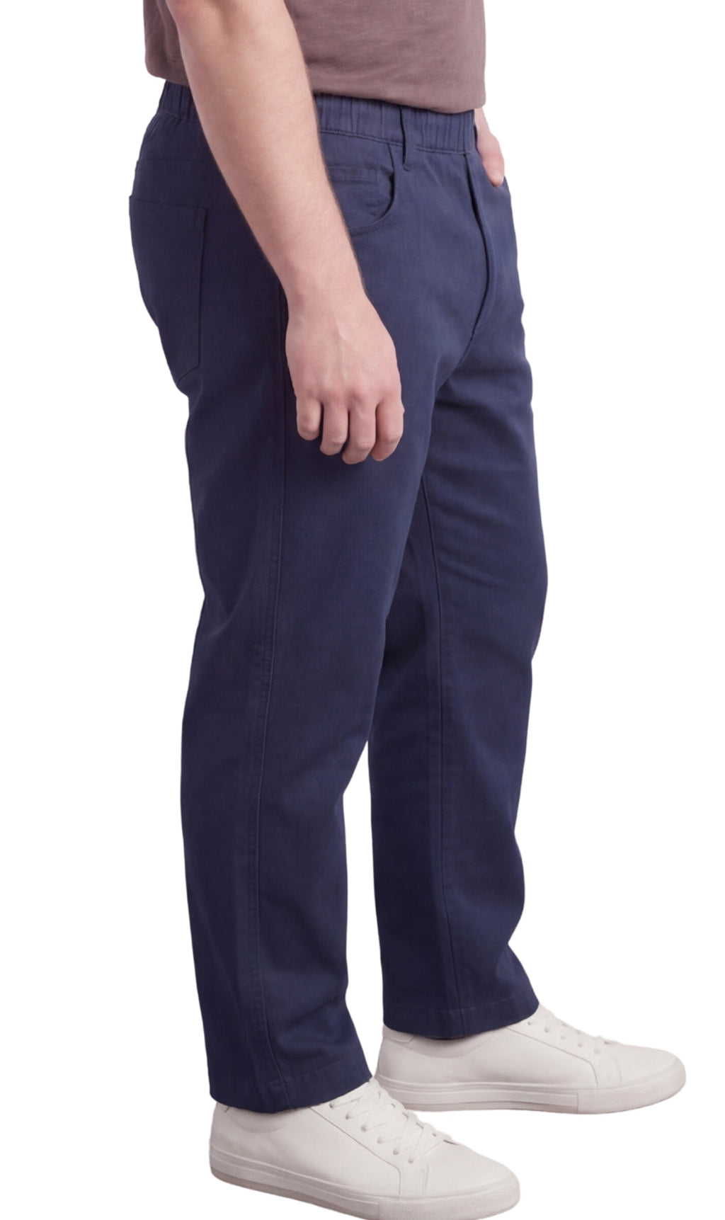 Men's Pull-On Denim and Twill Pants — Elastic Waist Easy Fit