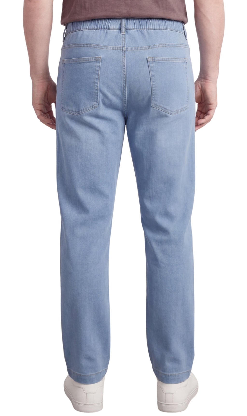 Men's Pull-On Denim and Twill Pants — Elastic Waist Easy Fit
