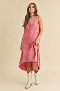 High-Low Hem Scoop Neck Midi Tank Comfortable Summer Dress For Women – Versatile, Stylish, and Comfortable for Every Occasion