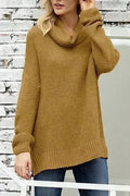 Khaki Turtleneck Sweater - Cozy Winter Knit with Long Sleeves | Femstylo