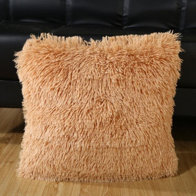 2021 Soft Fur Plush Cushion Cover Pillowcase For Home Decor Pillow Cover Bed Sofa Decorative Soft Fluffy Plush Pillowcases Square Autumn Cushion Covers For Living Room