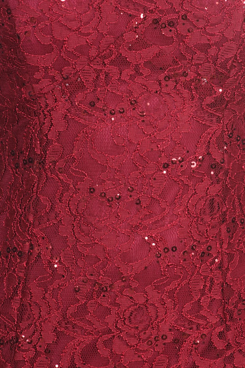 CLEARANCE - Eureka 2030J V-Neck Long Lace Gown Includes Jacket (Size 3XL)