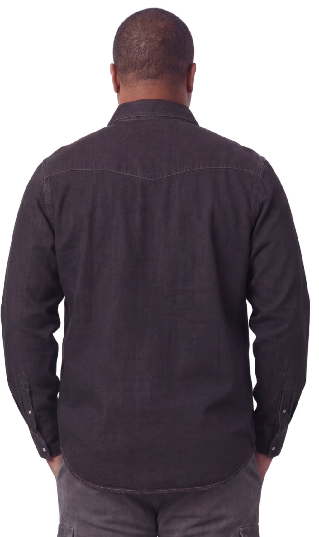 Men's Western Snap Button Shirt — Denim and Twill with Stitched Yoke