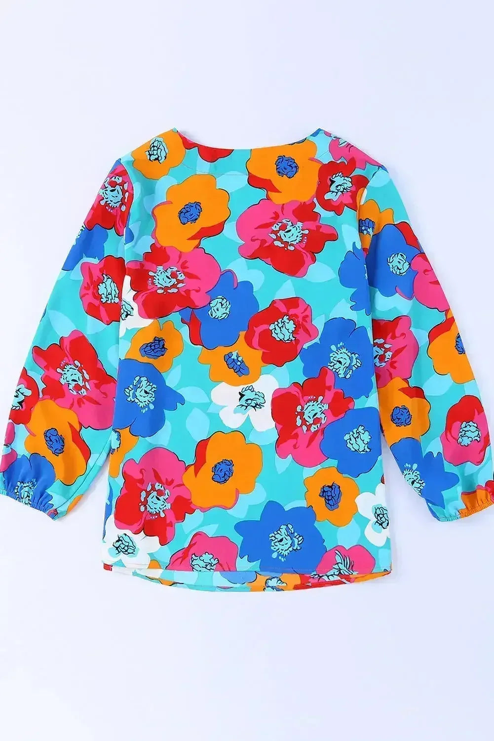 Floral V-Neck Blouse - 3/4 Sleeve Office Wear | Femstylo