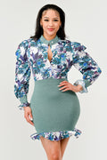 SALE Tropical Elegance Mini Dress