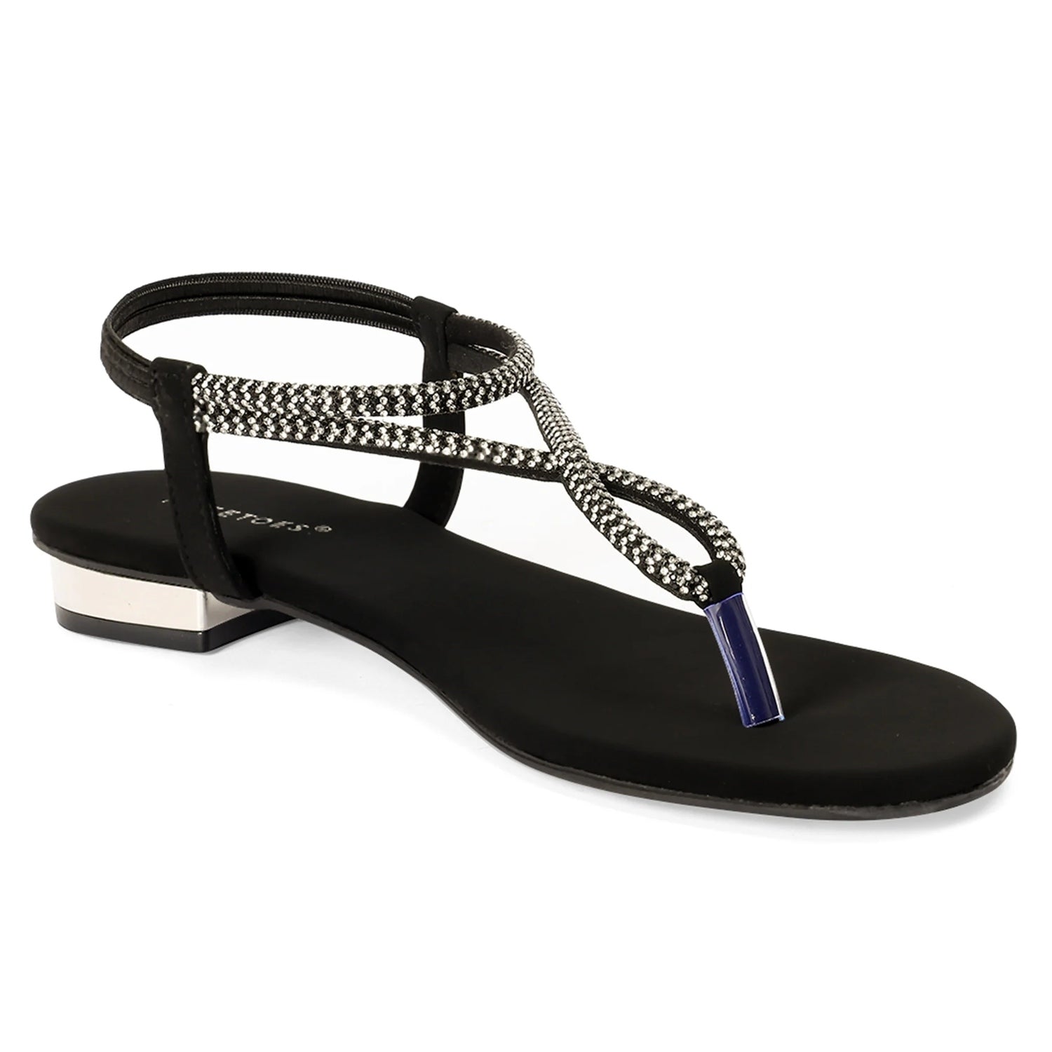 Liora - Black Thong Sandals