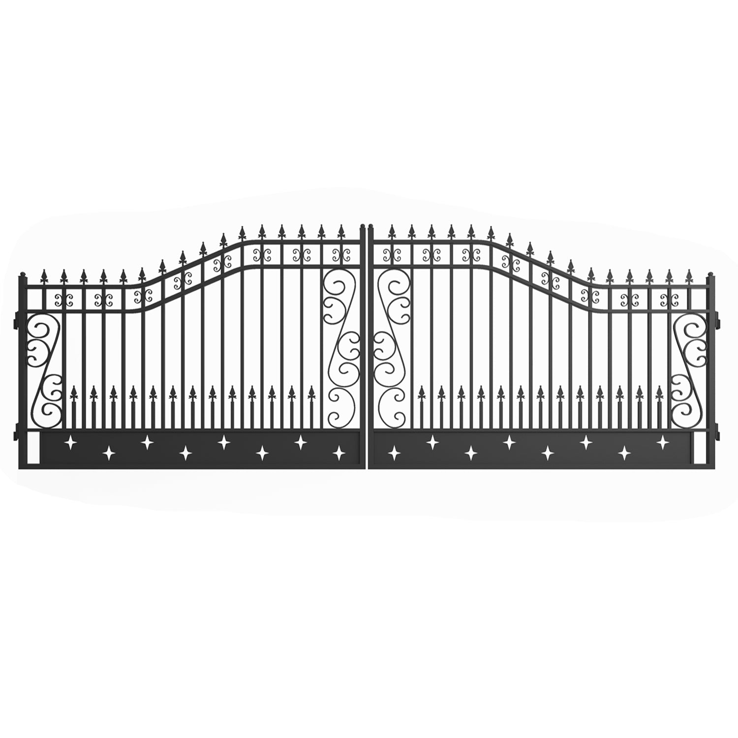 20x8 ft Steel Dual Swing Driveway Gate
