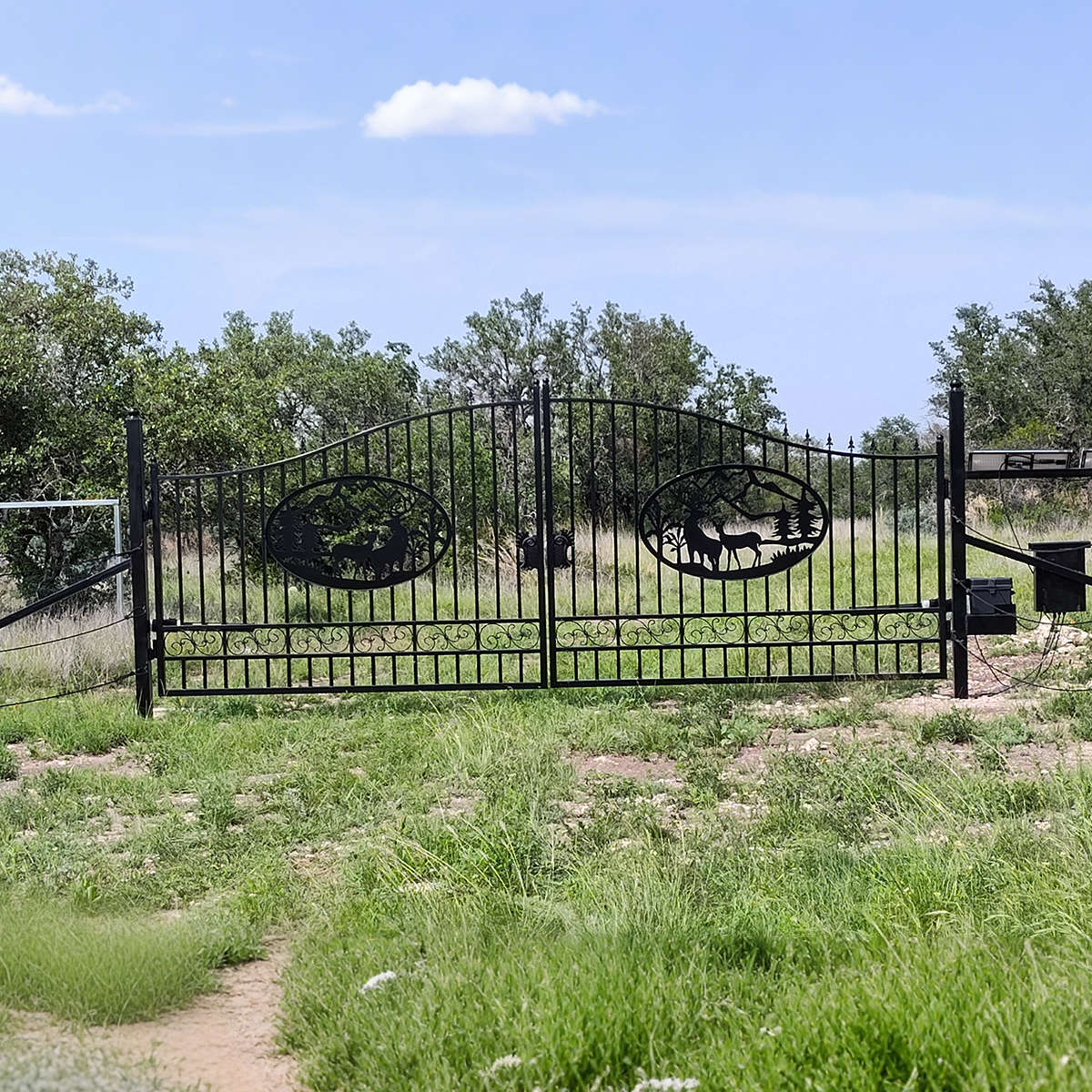 20x8 ft Steel Dual Swing Driveway Gate