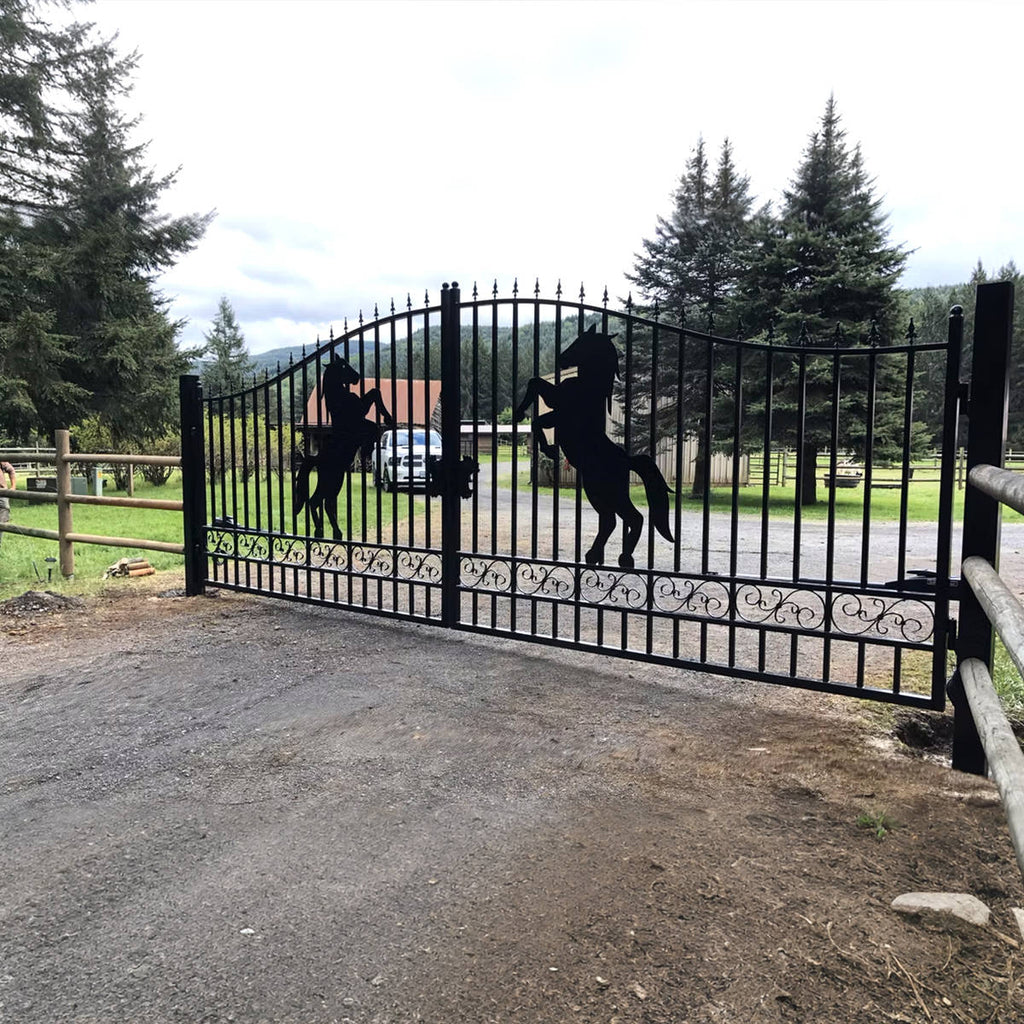 20x8 ft Steel Dual Swing Driveway Gate