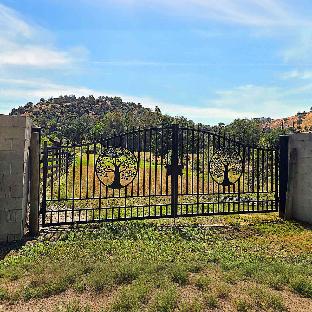 20x8 ft Steel Dual Swing Driveway Gate