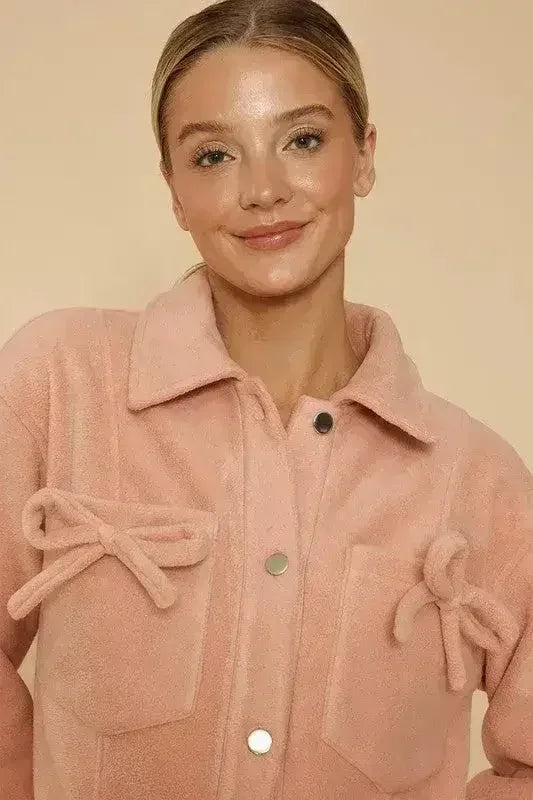 Fleece bow jacket